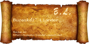 Buzeskó Liander névjegykártya